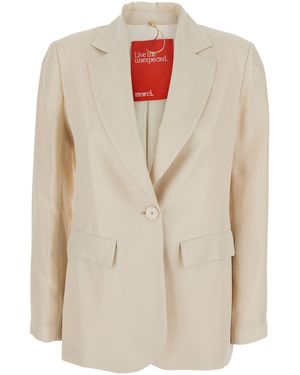 ..,merci Jacket G343Csand With Front Closure And Pockets - White