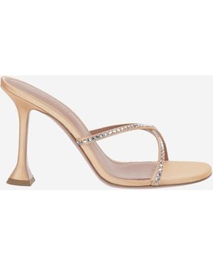 AMINA MUADDI Sandals Sally Satin Leather/Textile - Multicolor
