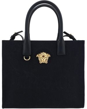 Versace Cotton Shoulder Bag - Black