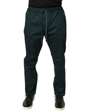 Dolce & Gabbana Stretch Cotton jogging Pants With Plate - Multicolor