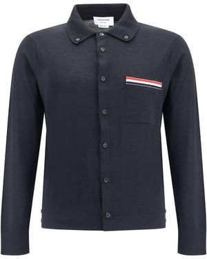 Thom Browne Virgin Wool Cardigan - Blue