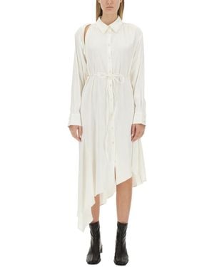 Acne Studios Satin Chemisier Dress - White