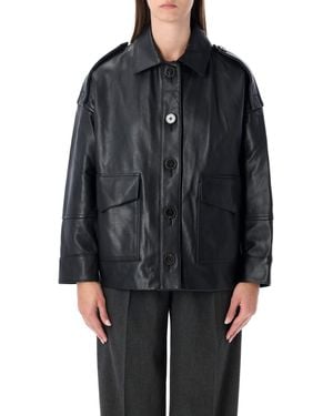 Sessun Sessùn Harriboyd Short Lamb Leather Jacket - Black