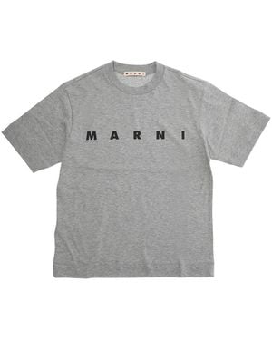 Marni Crew-Neck T-Shirt, Cotton T-Shirts - Gray