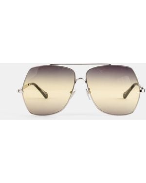 Chloé Oversized Aviator Sunglasses - Natural