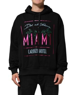 Dolce & Gabbana Printed Hooded Sweatshirt Jumper Clothing - Black