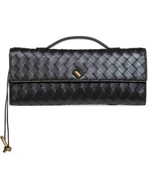 Bottega Veneta Andiamo Clutch Top Handle Clutch Bag - Black