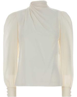 Alessandra Rich Silk Blouse - White