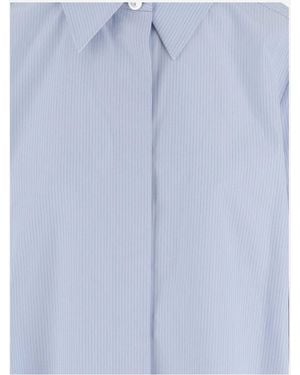 Jil Sander Shirt Striped Cotton - Blue