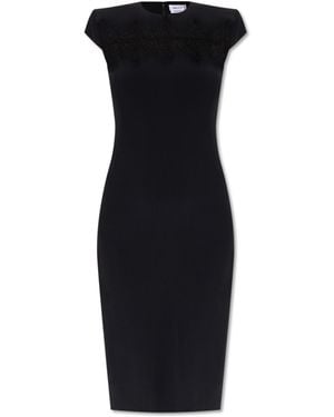 McQueen Dress With Back Slit - Black