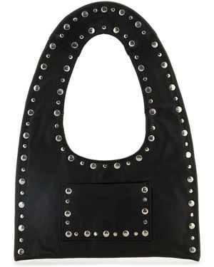 GIMAGUAS Leather Mini Franca Handbag - Black