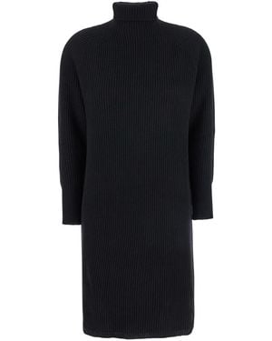 Max Mara Ribbed Long Dress Cashmere Mix - Black