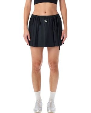 adidas Originals Pleated Mini Skirt With Drawstring - Black