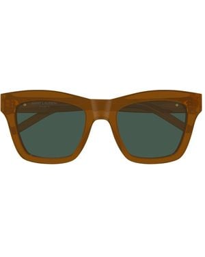 Saint Laurent Sl M156 Linea Monogram Acetato Riciclato Sunglasses - Brown