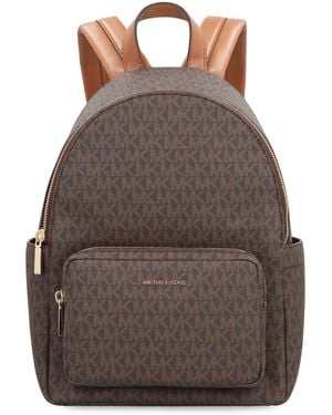 Michael Kors Medium Tanner Backpack With Logo Print - Brown