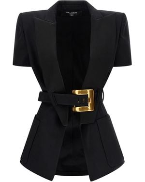 Balmain Grain De Poudre Blazer - Black