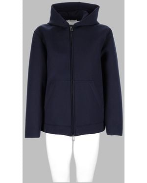 Paolo Pecora Hooded Zip Jacket Polyester Viscose Elastane - Blue