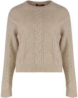 Max Mara Boxy Sweater Crasso Polyamide - Natural