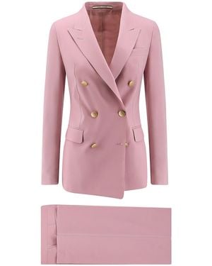 Tagliatore Parigi Stretch Virgin Wool Suits - Pink