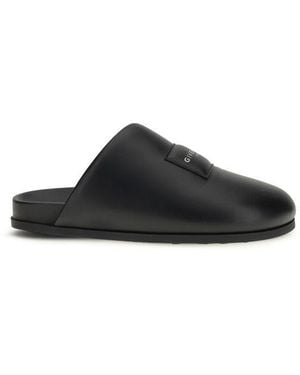 Givenchy Black Calf Leather Bos Taurus Mules