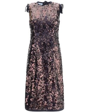 Prada Sequined Midi Dress - Purple