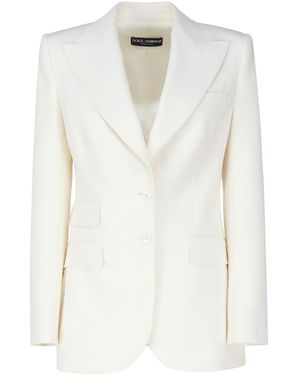 Dolce & Gabbana Turlington Single-Breasted Wool Jacket - White