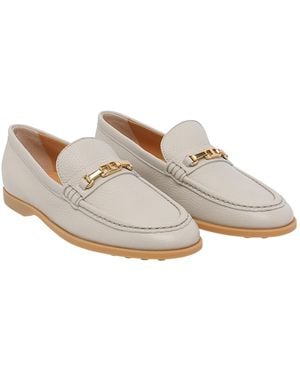 Tod's Tods Flat Shoes Calf Leather/Rubber Sole - Gray