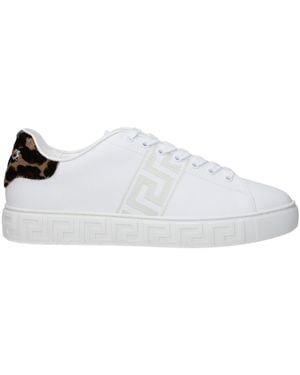 Versace Leather Trainers - White