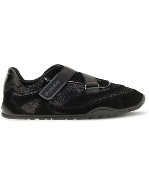 Pinko Yulia Suede Sneakers With Sequins Upper: Suede; Sole: Rubber - Black