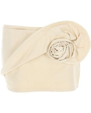 Magda Butrym Denim Miniskirt Cotton Skirt - Natural