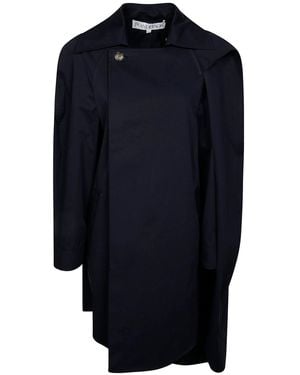 JW Anderson Asymetric Cape Trench Coat - Blue