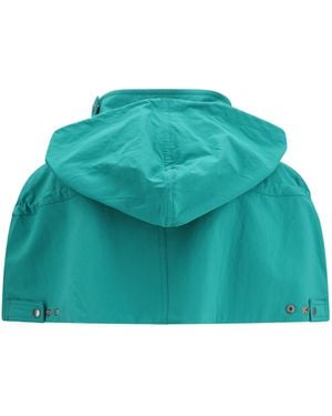 Prada Nylon Cape Coat - Green