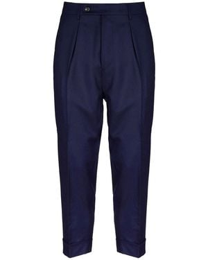 Berwich Chiaia Pleated Pants - Blue