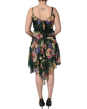 Dolce & Gabbana Dolce & Gabbana Floral Print Silk Dress - Black