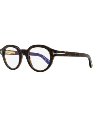 Tom Ford Block Oval Eyeglasses Tf6037-B 052 49Mm Ft6037 Plastic (Acetate) - Black