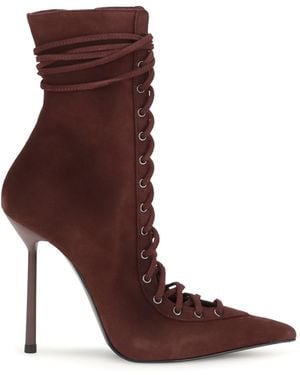 Le Silla Calf Leather Bos Taurus Lace-Up Boots - Brown