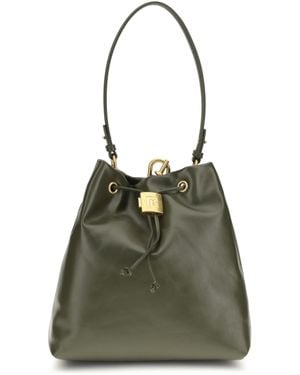 Balmain Pulse Backpack Calfskin Calf Leather Bos Taurus Backpacks - Green