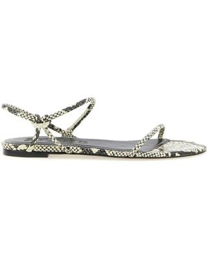 STAUD Cowhide Flat Sandals - White