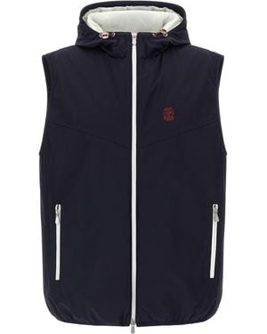 Brunello Cucinelli Brunello Cucinelli Water-Repellent Hooded Vest - Blue