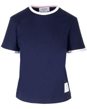 Thom Browne Cotton T-Shirt - Blue