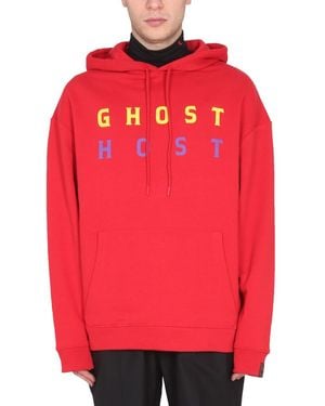 Raf Simons Logo Hooded Sweatshirt For - Red