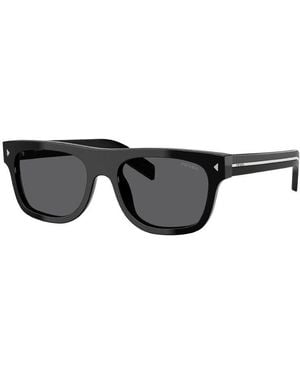 Prada Sunglasses Oval Full Rim, Frame And Dark Lens Prb12S16K731 - Black