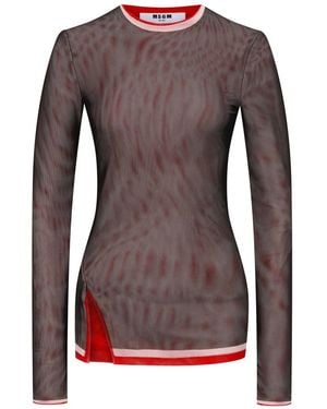 MSGM Msgm Long-Sleeved Polyester Shirt - Brown