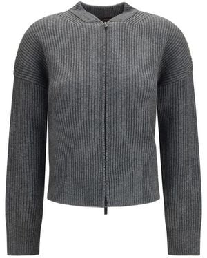 Max Mara Grey Wool Oves Aries Cardigan