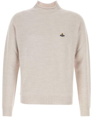 Vivienne Westwood Sand Wool Fisherman Sweater - White