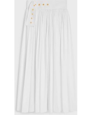 Celine Jupe En Popeline De Coton Skirt - White