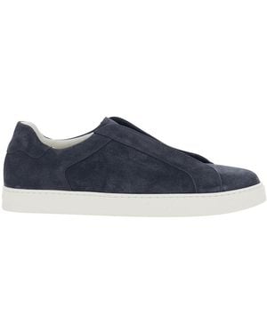 Doucal's Trainer With Rounded Toe - Blue