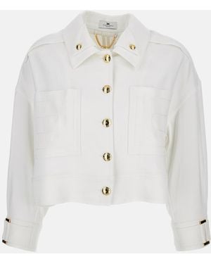Elisabetta Franchi Button Relaxed Jacket - White