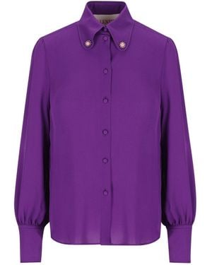 Valentino Garavani Buttoned Long-Sleeved Shirt - Purple