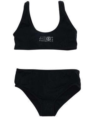 MM6 by Maison Margiela Girls Bikini Tech Fabric Nylon Swimsuits - Black